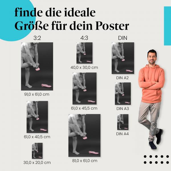 Ballett-Poster: Ballettschuhe als stylisches Wandbild - jetzt Größe wählen.