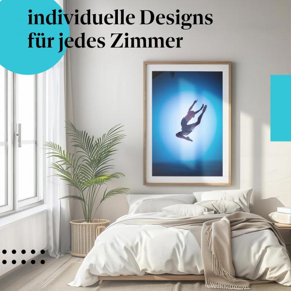 Tanz-Poster "Freiheit im Sprung" mit Silhouette einer Ballerina