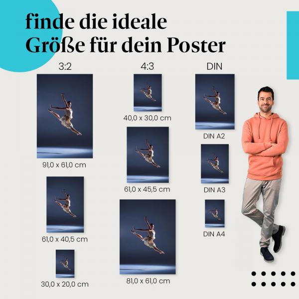 Fange die Magie des Tanzes ein: "Höhenflug" Poster mit Balletttänzerin im Sprung