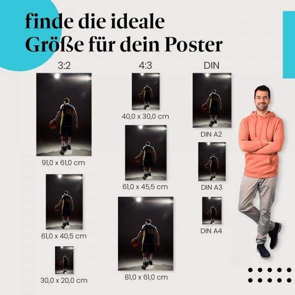 Action & Dynamik: Basketball Poster "Basketballprofi im Spotlight"