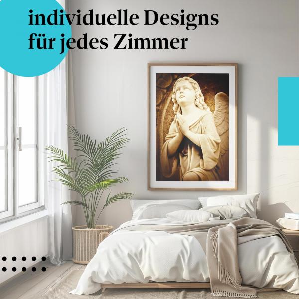 Schlafzimmer Deko: Spiritualität mit "Betender Engel" Poster