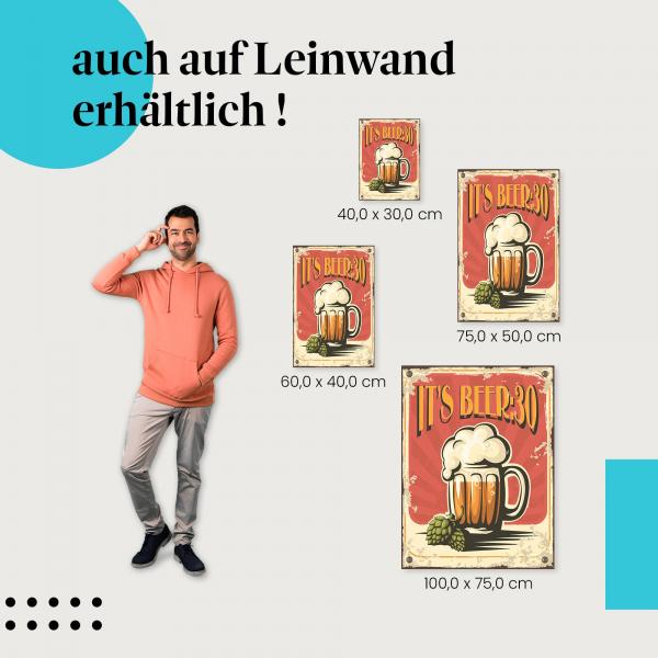 "It's Beer o'clock" Leinwandbild: Ein Klassiker für Bierliebhaber