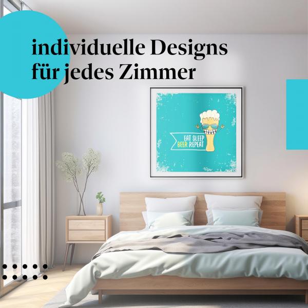 Schlafzimmer Deko: "Bier" Poster: Ein witziges Motiv - perfekt für Partylöwen!