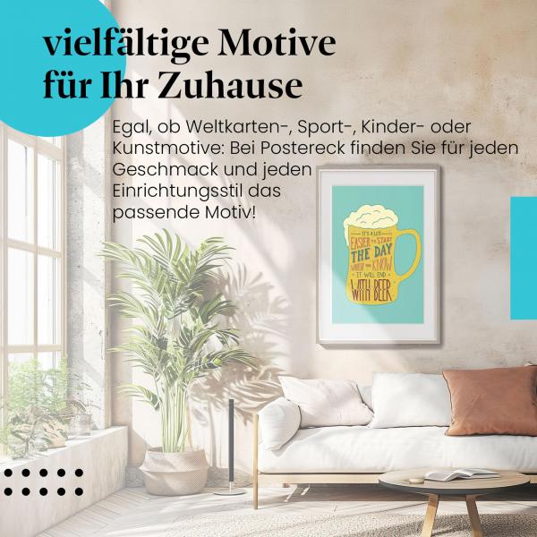 Stylisches Leinwandbild: Bierliebhaber Spruch.