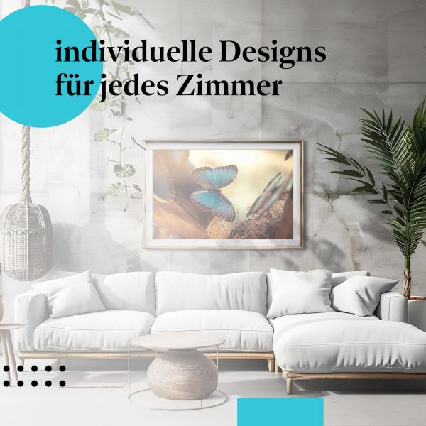 Schlafzimmer Deko: Schmetterlinge mit "Blaue Schmetterlinge" Poster