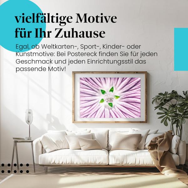 Dieses Leinwandbild mit der lila Blüte ist ein Hingucker für alle Naturliebhaber.