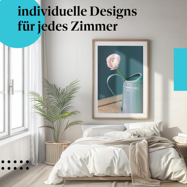 Schlafzimmer Deko: "Ranunkel" Poster: Frühlingsgefühle & Romantik - perfekt fürs Schlafzimmer.