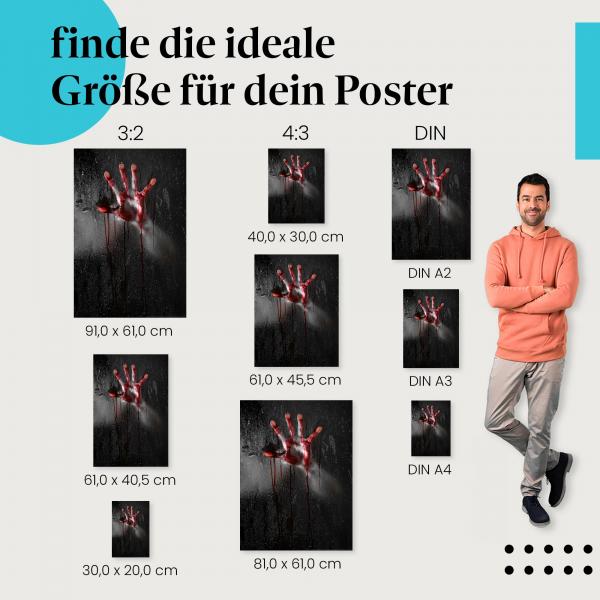 Blutige Hand Poster: Grusel-Deko für Halloween & Horror-Fans!