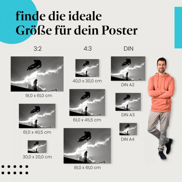 BMX Fahrer Poster: Coole Wanddeko für BMX Fans - jetzt Größe wählen.