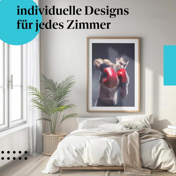 Schlafzimmer Deko: "Boxen" Poster - Adrenalin & Kampfgeist - ein Hingucker.