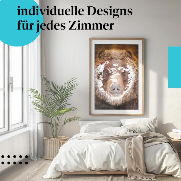 Schlafzimmer Deko: Winter mit "Braunbär" Poster