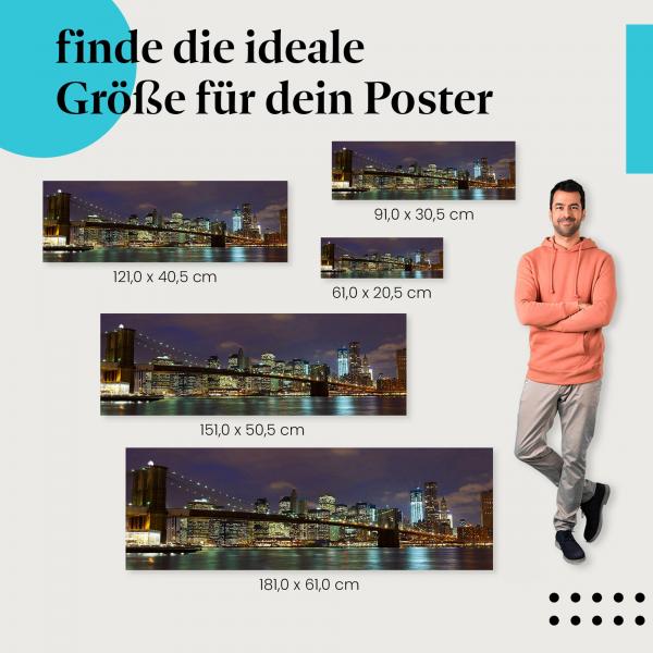 "Nächtliche Skyline New York" Poster: City Skyline!