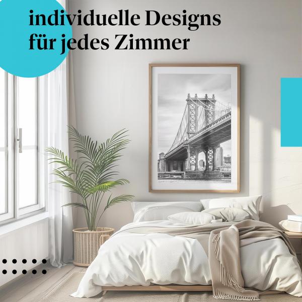 Schlafzimmer Deko: "Brooklyn Bridge" Poster: New York - ein Hingucker für Ihre Wand.