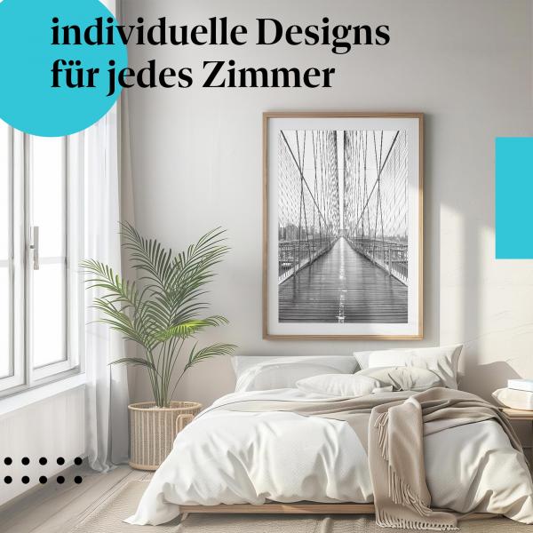 Schlafzimmer Deko: "Brooklyn Bridge" Poster: Architektur & Design - perfekt für Ihre Wand.