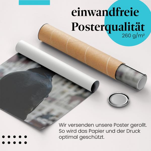 Gerolltes Poster "Statue & Parlament". Ungarische Sehenswürdigkeiten, sicher verpackt.