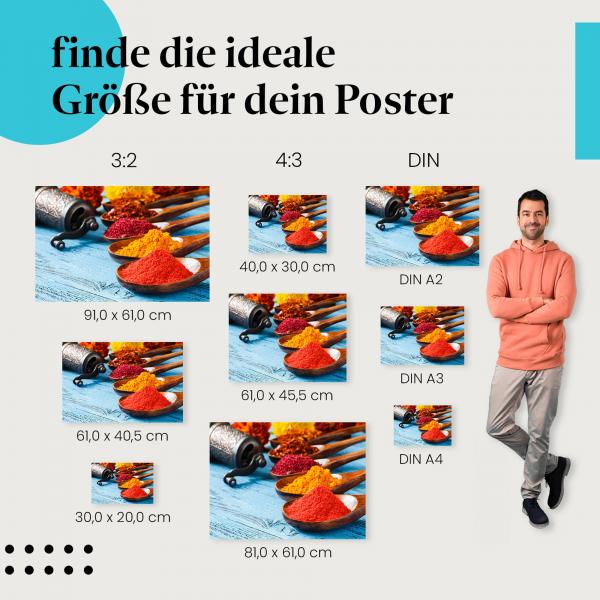 Die Welt der Gewürze: Gewürze-Poster "Exotische Aromen" mit leuchtenden Farben