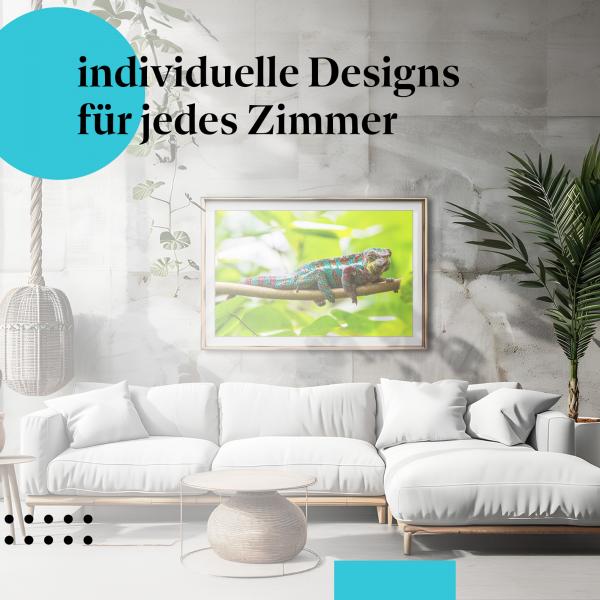 Schlafzimmer Deko: "Chamäleon" Poster - Ein bunter Blickfang für Ihre Wand.