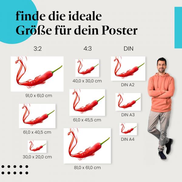 Rote Chilischote mit Rauch Poster: Scharfes Poster - jetzt bestellen!