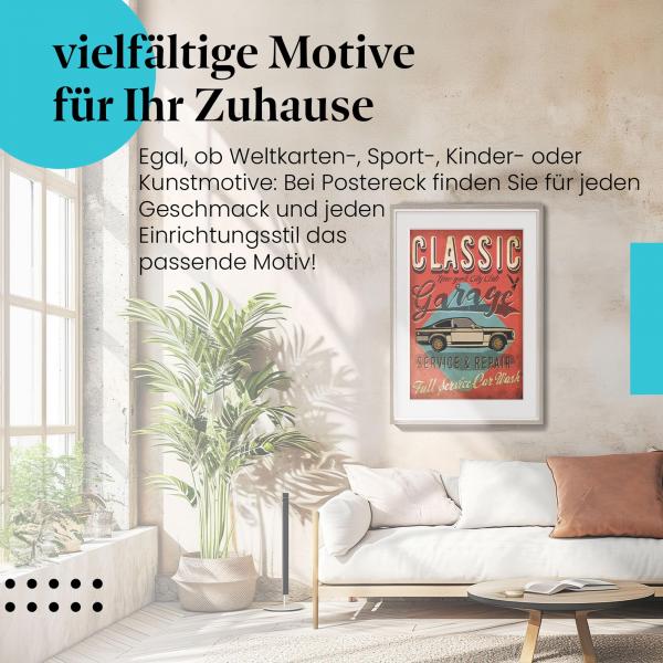 Leinwandbild "Classic Garage" - Nostalgie und Handwerkskunst im Vintage-Stil