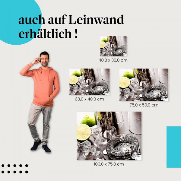 "Cocktail-Zeit - Zutaten für Drinks" Leinwandbild. Finde die ideale Größe für dein Zuhause & setze Akzente mit Kunst!