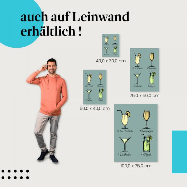 "Cocktail-Klassiker" Leinwandbild - verschiedene Größen für deine persönliche Wanddekoration!