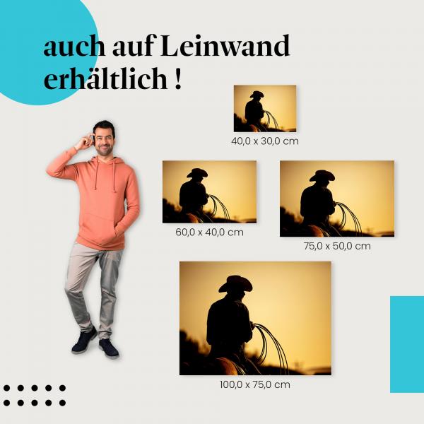 "Cowboy mit Lasso" Leinwandbild. Verschiedene Größen für dein Zuhause - setze stilvolle Akzente mit Kunst!