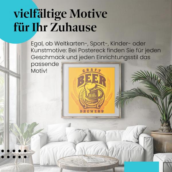 "Craft Beer": Poster - Emblem mit Bierkrug - für Bierliebhaber!