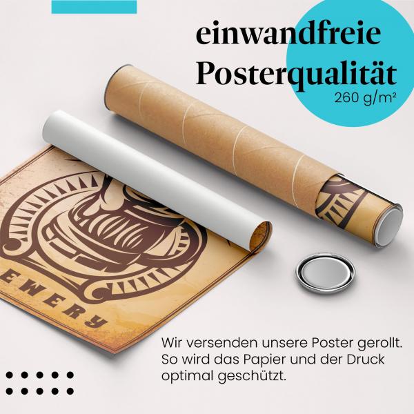 Gerolltes Poster "Craft Beer" - Handwerkliches Bier, sicher verpackt.