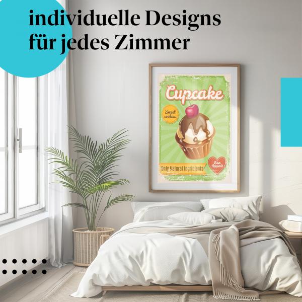 Schlafzimmer Deko: "Cupcake" Poster: Für alle Naschkatzen - ein süsses Motiv.