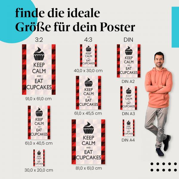 "Keep Calm and eat cupcakes": Cupcake Poster für alle Leckermäuler