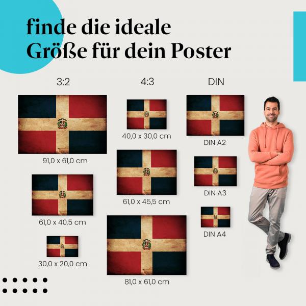 Dominikanische Republik Flagge: Poster in verschiedenen Größen!