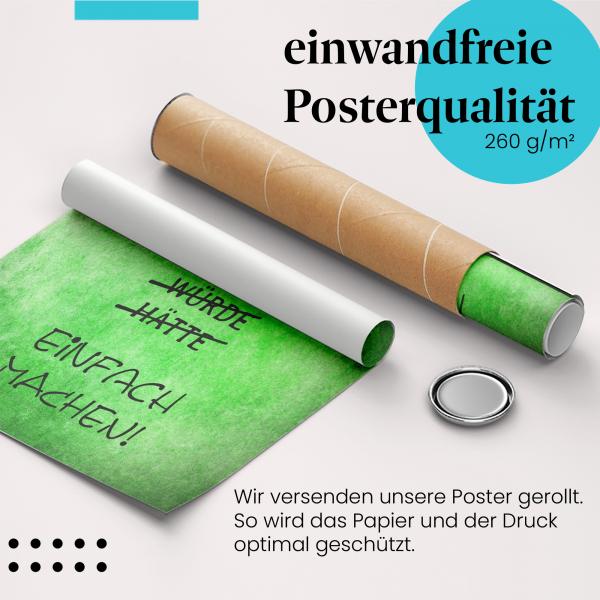 Gerolltes Poster "Einfach machen!". Motivation & Tatkraft, sicher verpackt.