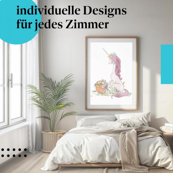 Schlafzimmer Deko: "Einhorn" Poster: Ein Hauch von Magie & Schönheit - perfekt fürs Schlafzimmer.