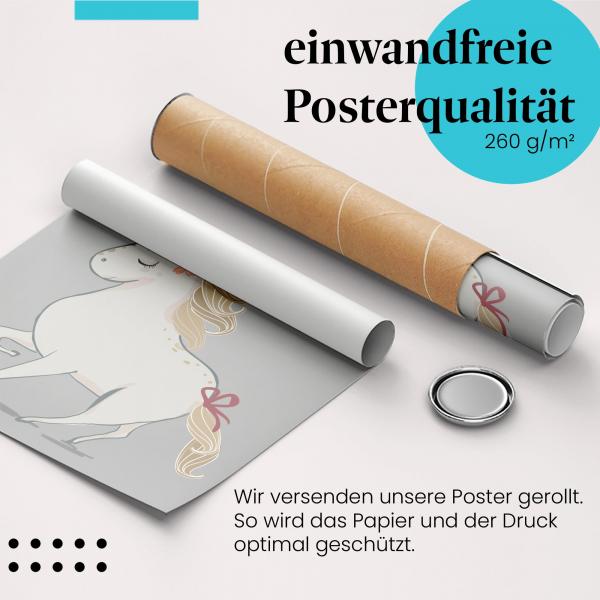 Gerolltes Poster "Einhorn". Selbstliebe & Motivation, sicher verpackt.