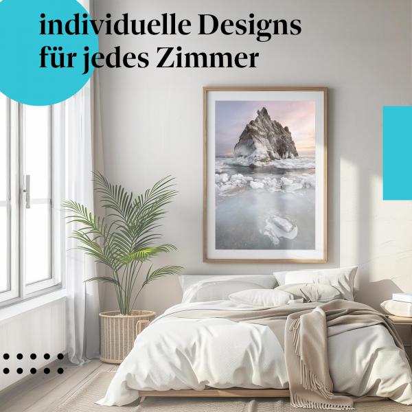 Schlafzimmer Deko: "Wintersee" Poster: Die Schönheit des Winters im Schlafzimmer.