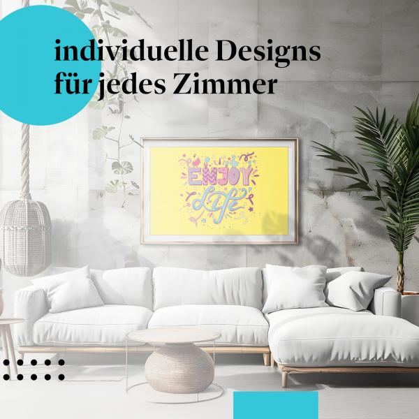 Schlafzimmer Deko: "Enjoy Life" Poster: Starten Sie positiv in den Tag!