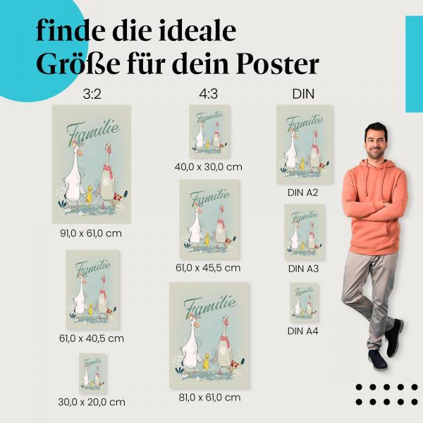 Enten, Poster: Familie, Küken, Liebe.