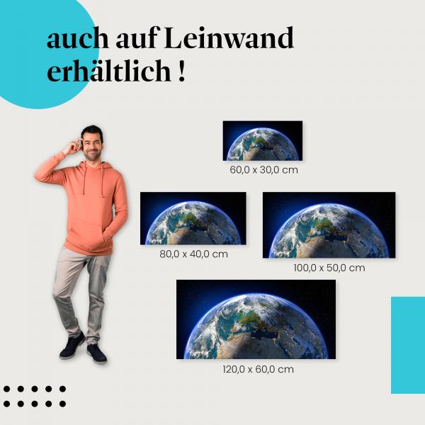 Erde: Leinwandbild. Planet, Weltraum, Kontinente.