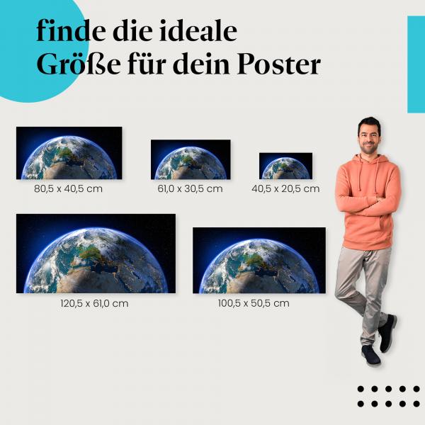 Erde, Poster: Planet, Weltraum, Kontinente.