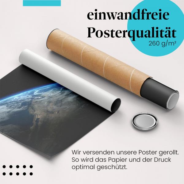 Gerolltes Poster "Blauer Planet". Erde, Ferne.