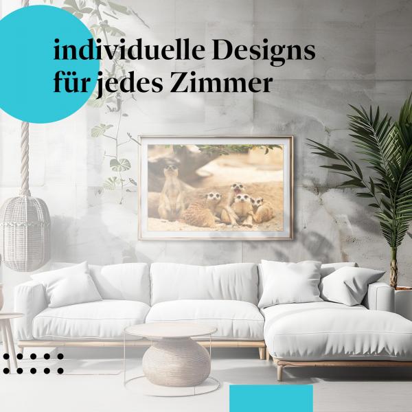 Schlafzimmer Deko: "Erdmännchen" Poster: Ein lustiges & niedliches Motiv - perfekt für Tierliebhaber.