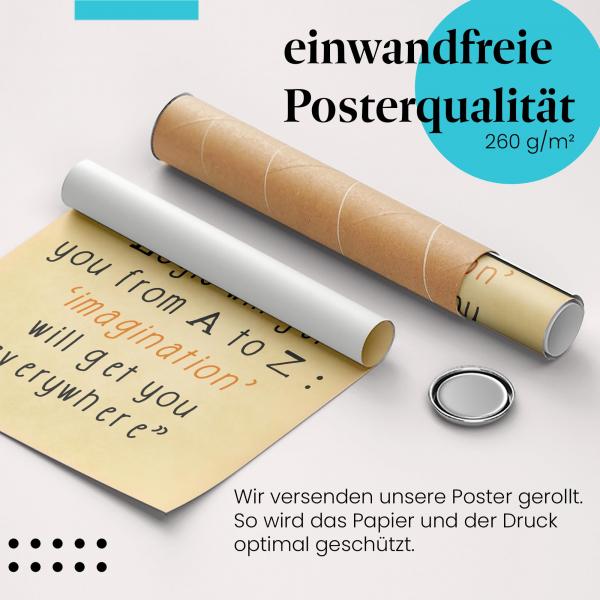 Gerolltes Poster "Logik & Fantasie" - Kreativität & Vorstellungskraft, sicher verpackt.