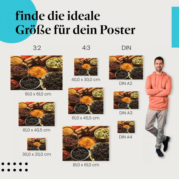 Exotische Gewürze Poster: Kulinarische Wanddeko - jetzt Größe wählen!