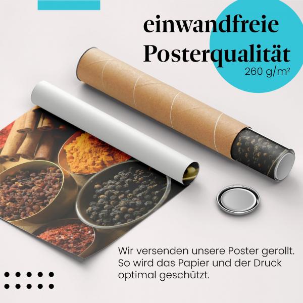 "Exotische Gewürze": Gerolltes Poster - Farbenpracht & Duft.