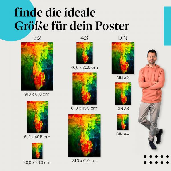 Farbenspiel im Wasser Poster: Abstrakte Kunst für dein Zuhause!