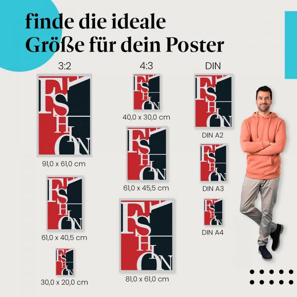 "FASHION" Poster: Typografisches Poster im Retro-Stil - jetzt bestellen!