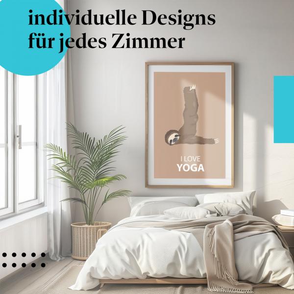 Schlafzimmer Deko: Kinderzimmer mit "Faultier" Leinwandbild. Lustige Deko für Tierliebhaber.