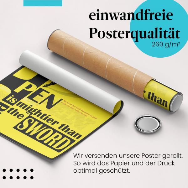 Gerolltes Poster "Die Kraft der Worte", Schwert.