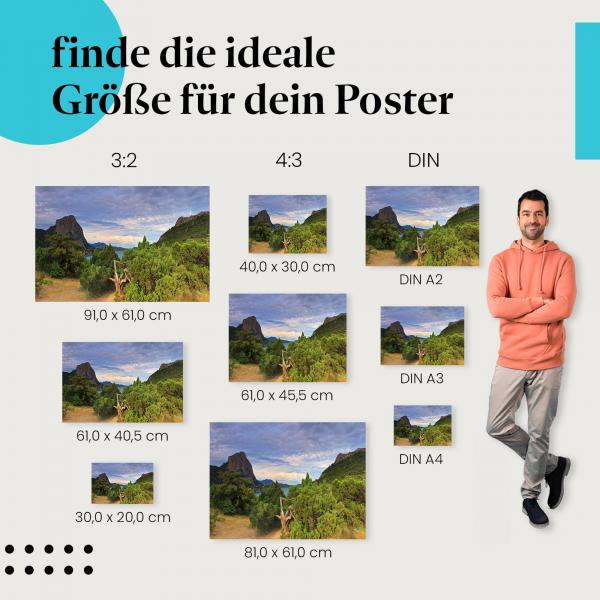 "Felsige Küste mit Blick aufs Meer": Poster - Küste, Felsen & blaues Meer