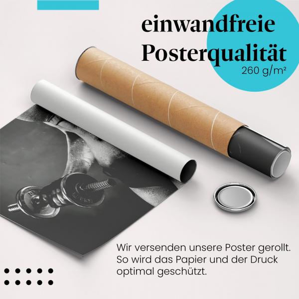 Gerolltes Poster "Fitness" - Kraft & Training, sicher verpackt.